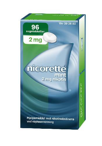 Nicorette sugetablett 2mg Mint, 96 stk