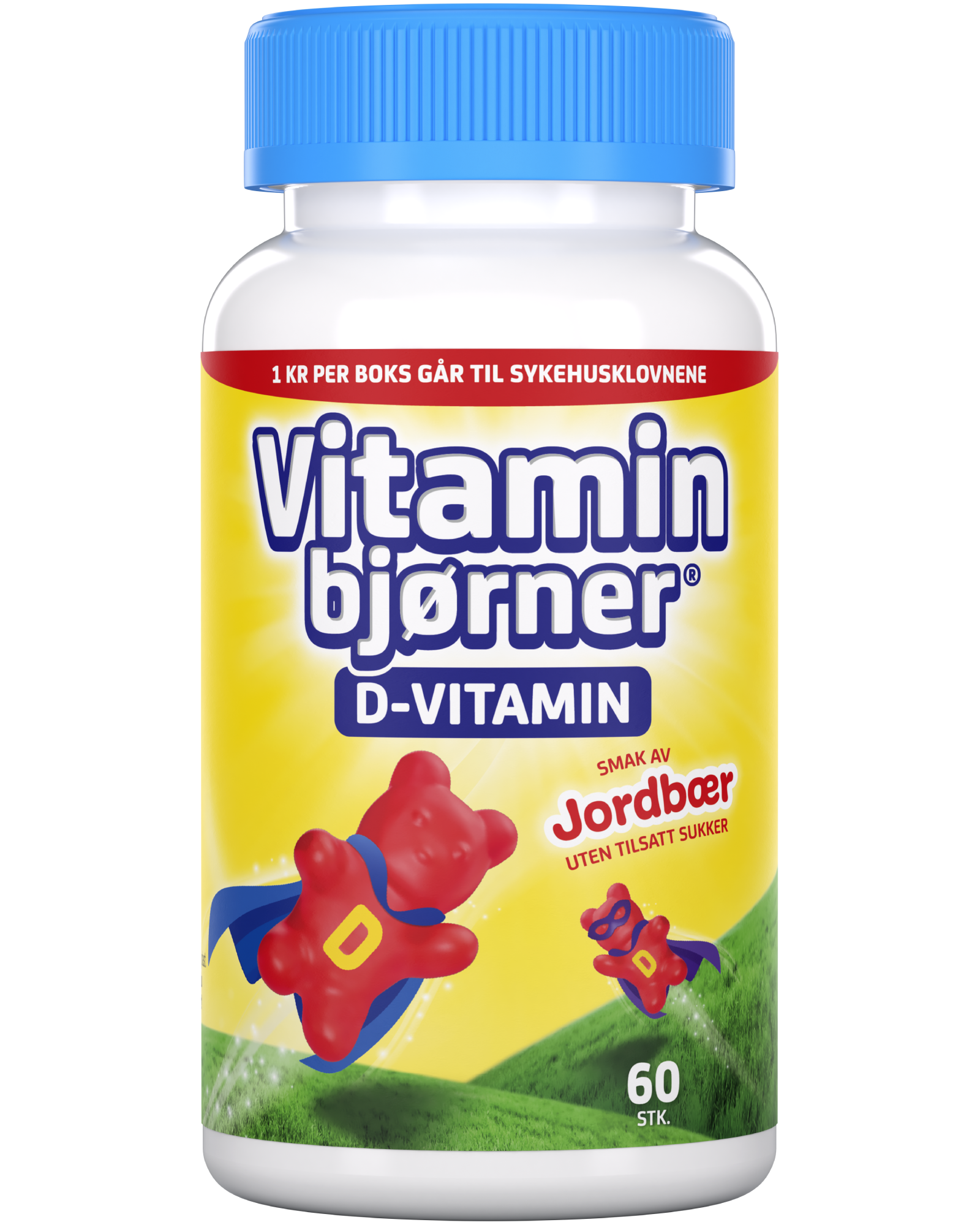 D-vitamin tyggbare bjørner jordbær 60 stk