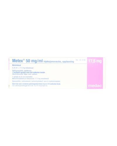 Metex Injeksjonsvæske, oppløsning 50 mg/ml 1x0,35ml - Apotek 1