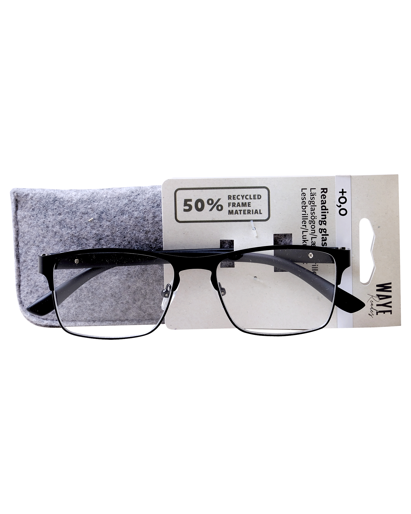 Waye lesebrille 008 svart styrke +2,5 1 stk - Apotek 1