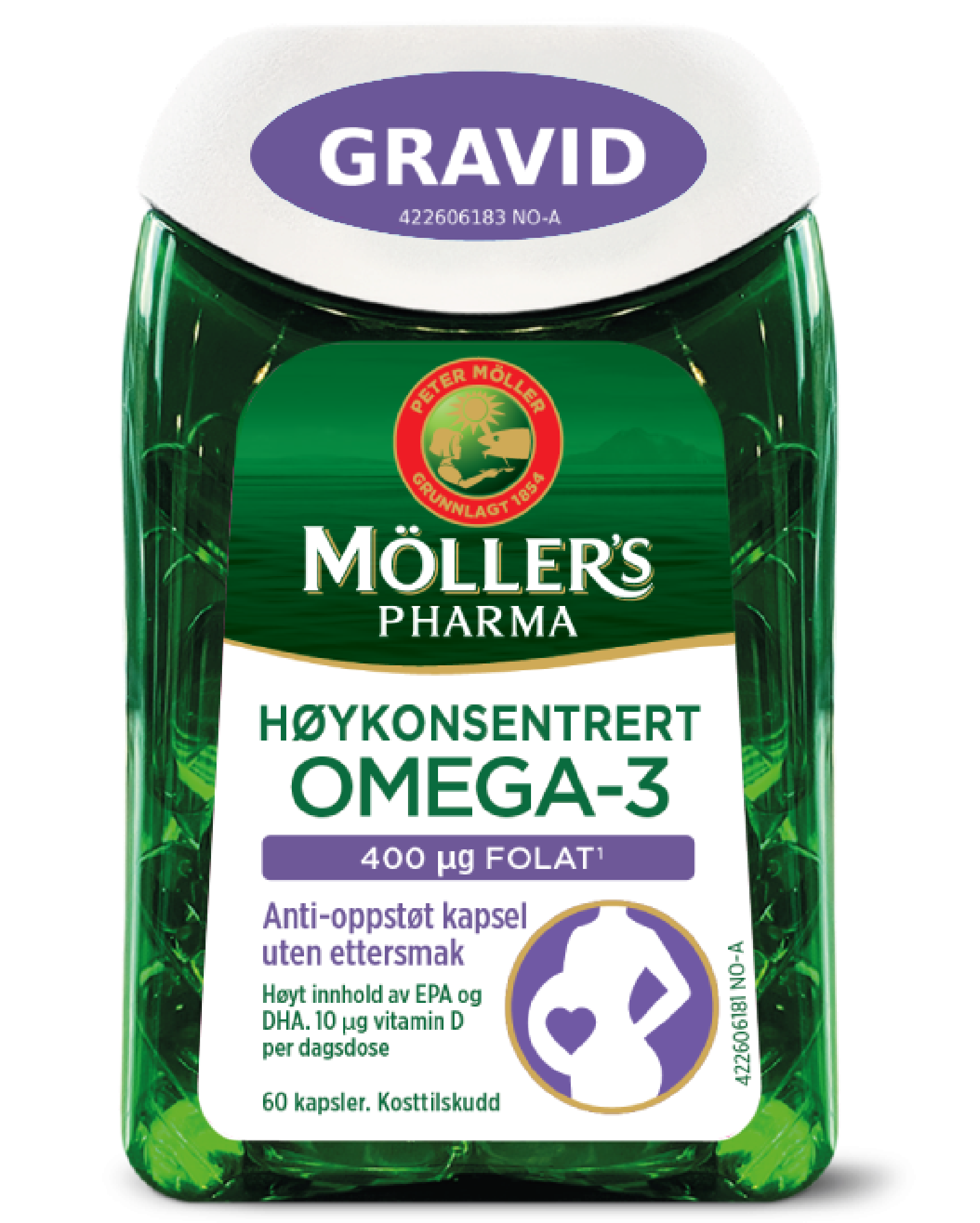 Möller's Pharma Gravid høykonsentrert omega3 kaps 60 stk Apotek 1