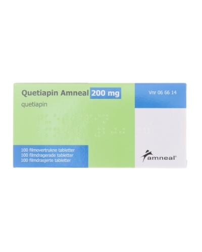 Quetiapin Amneal 200 mg filmdrasjerte tabletter 100stk - Apotek 1
