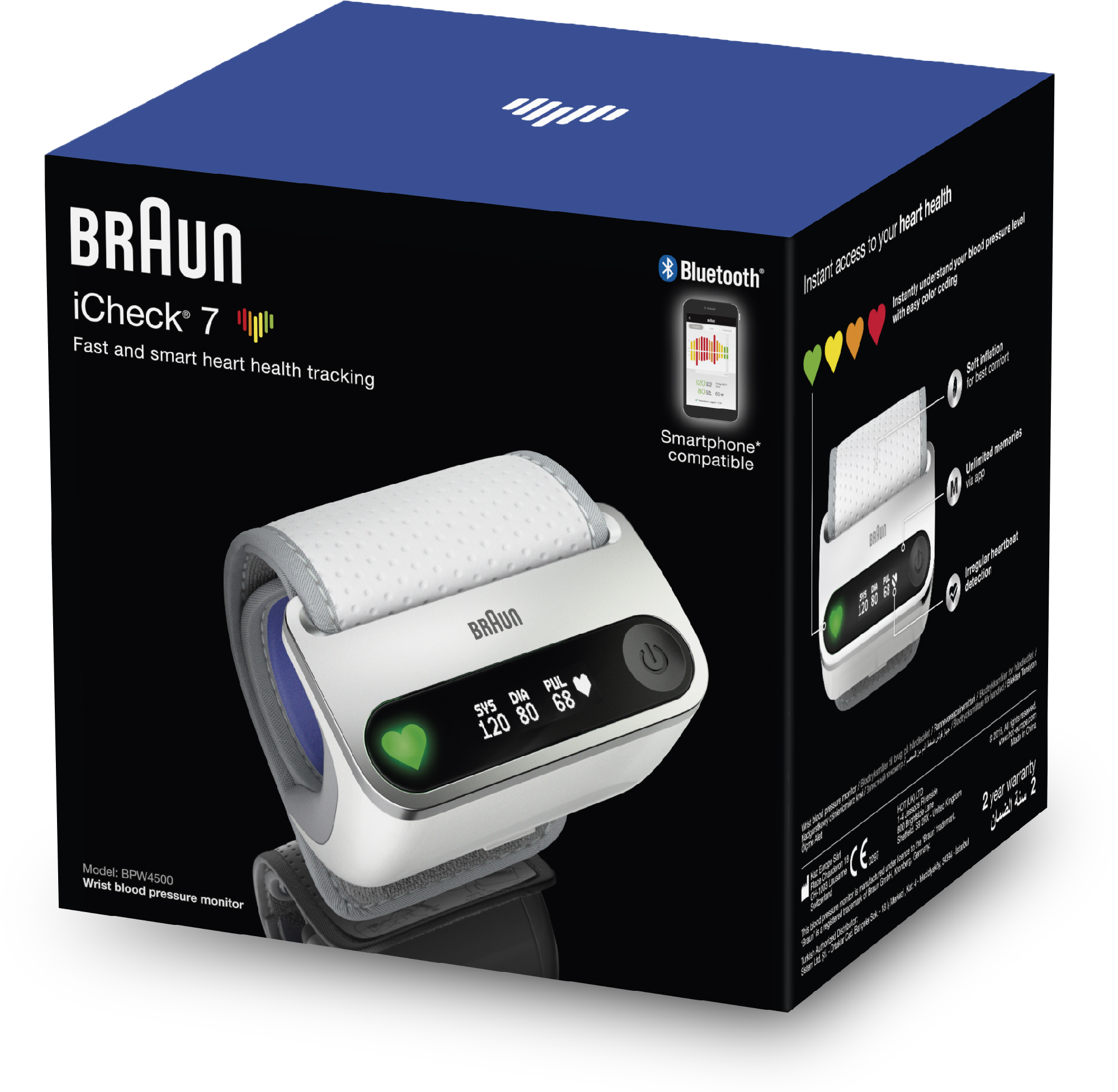 Braun iCheck 7 BPW4500 blodtrykksmåler håndledd 1stk Apotek 1