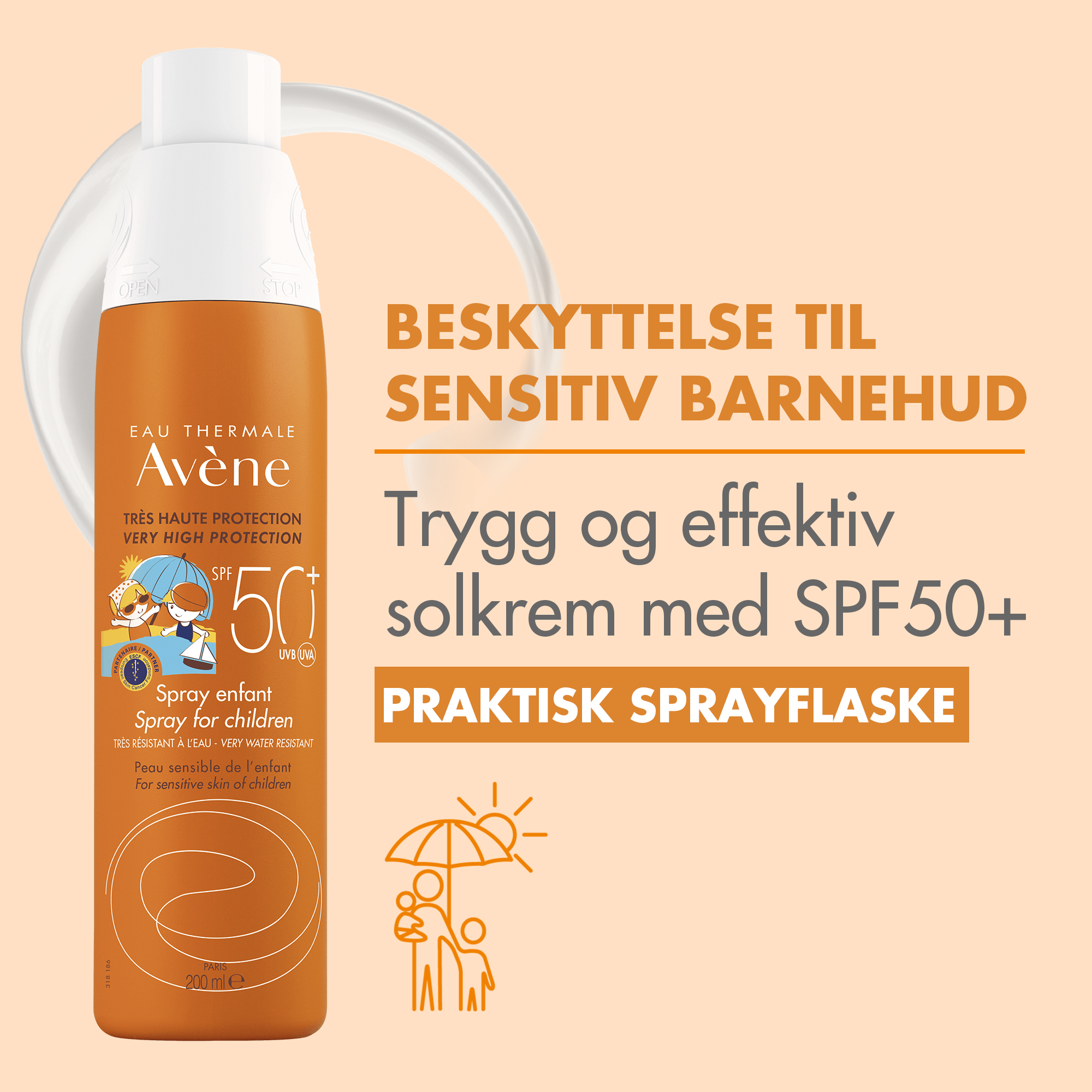 Avène Sun Kids solspray SPF 50+ 200 ml - Apotek 1