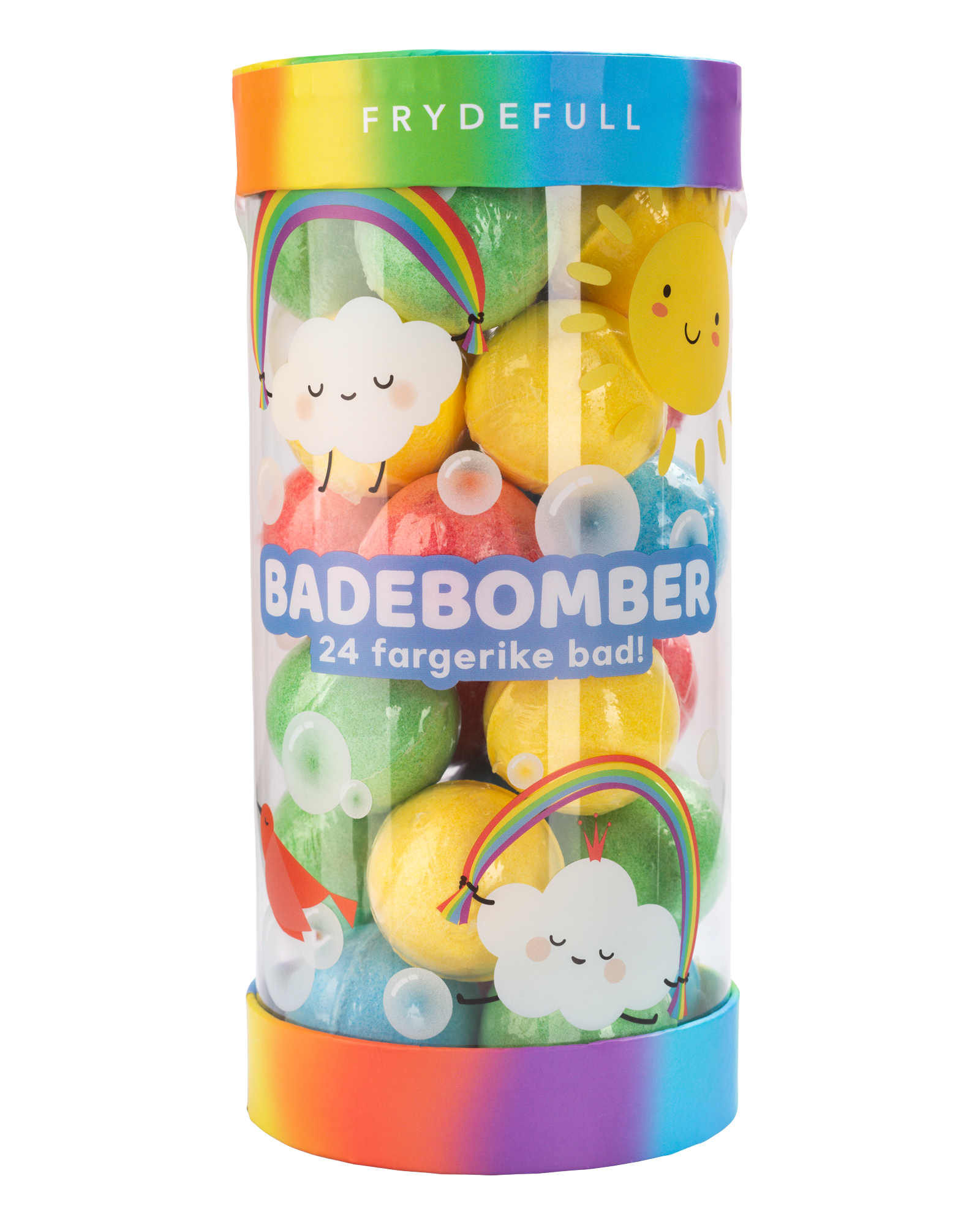 Frydefull badebombe fargerik 24x20 g