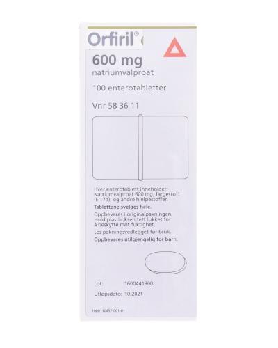 Orfiril Orifarm 600 mg enterotabletter 100 stk - Apotek 1