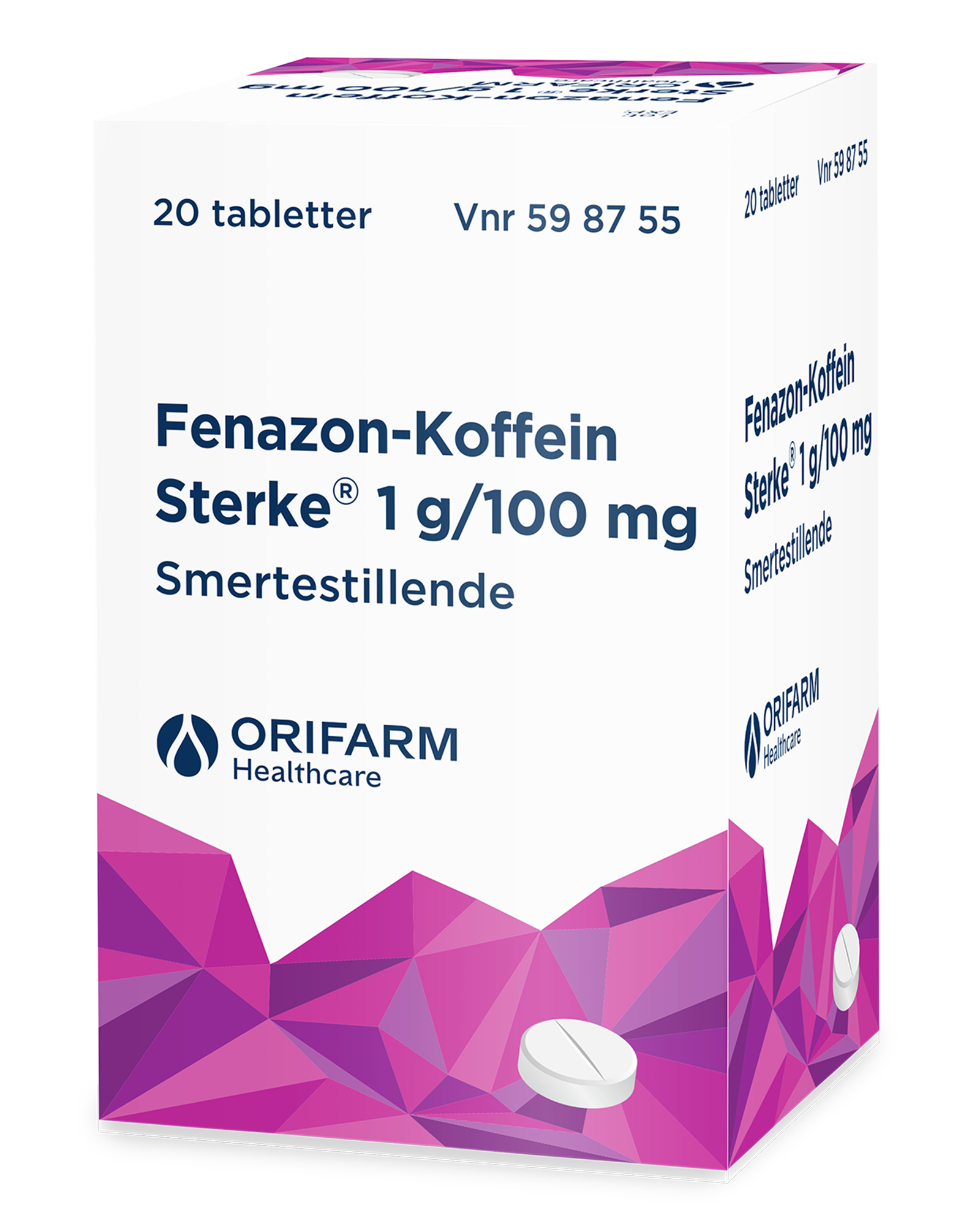 Fenazon-Koffein Sterke 1 g/100 mg tabletter 20 stk - Apotek 1