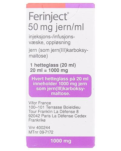 Ferinject Injeksjons-/infusjonsvæske, oppløsning 50 mg/ml hetteglass 20 ...