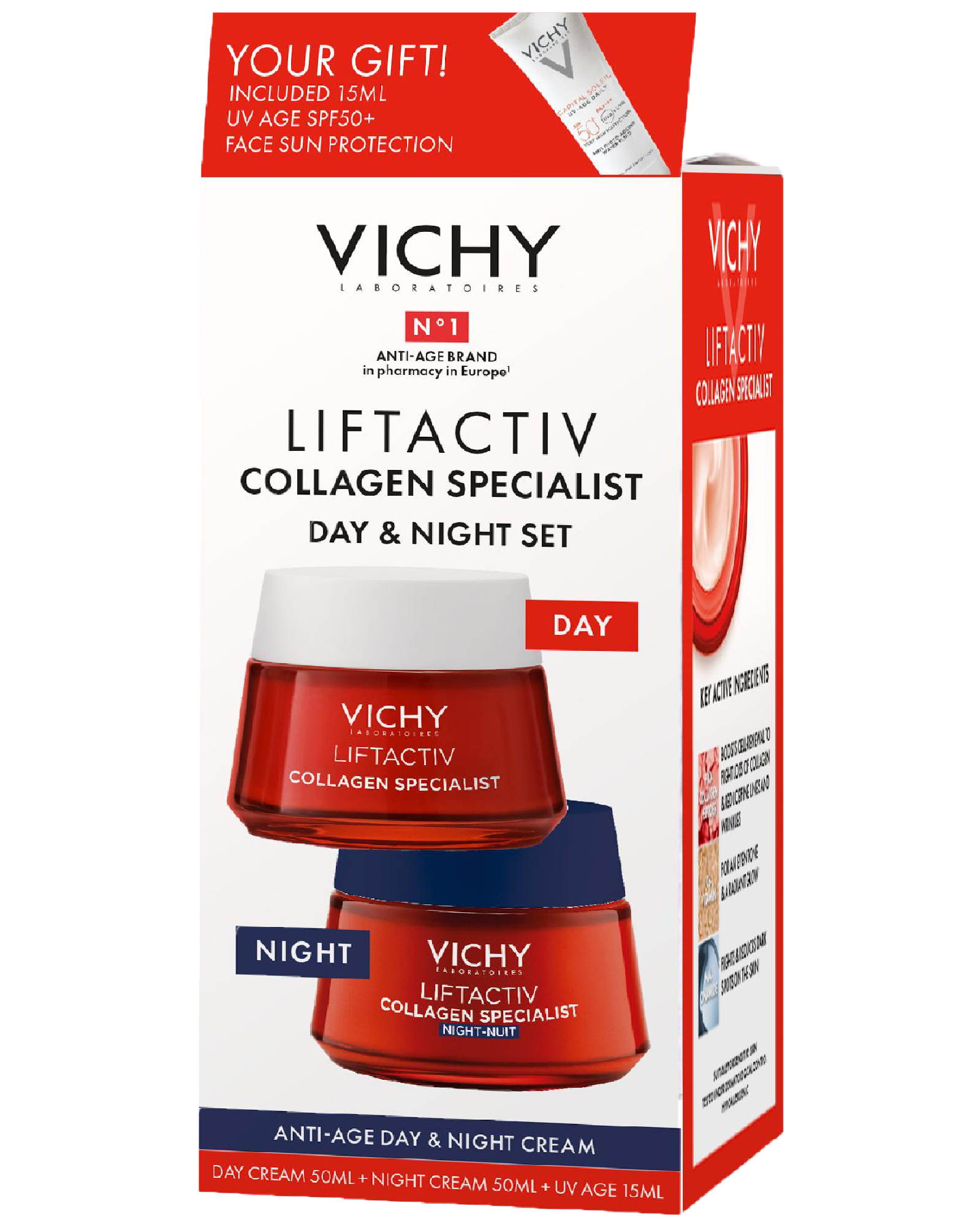 Vichy Liftactiv Collagen Specialist dag&natt sett 1 sett - Apotek 1