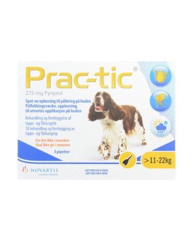Prac-tic 275mg flåttmiddel til hund 11-22kg 3x2,2ml - Apotek 1