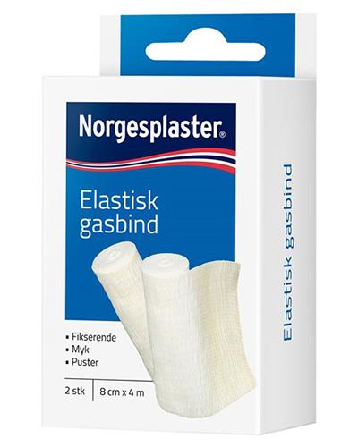 Norgesplaster elastisk gasbind 8cmx4m 2 stk - Apotek 1