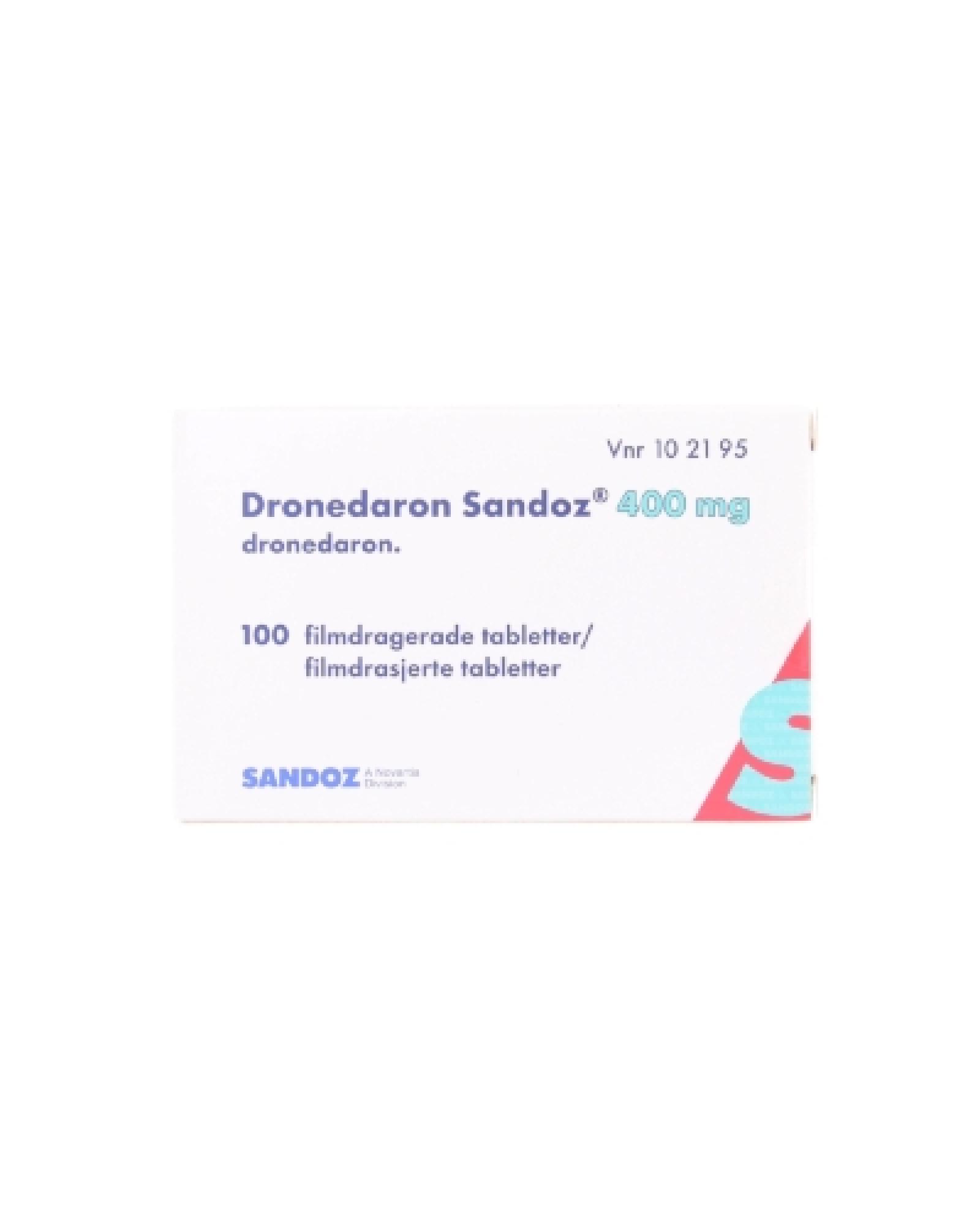 Dronedaron sandoz tab 400mg 100 ENPAC - Apotek 1