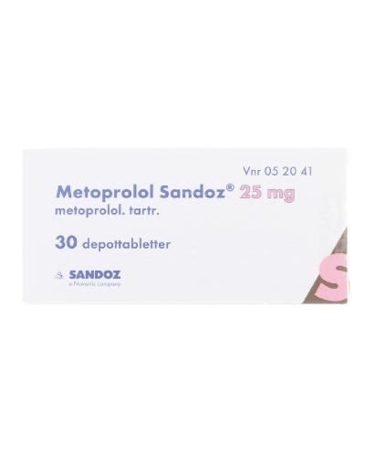 Metoprolol Sandoz 25 mg depottabletter 30 stk - Apotek 1