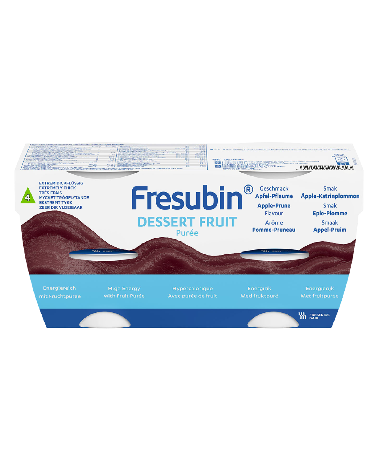 Fresubin Dessert Fruit næringspuré eple-sviske 4X125 g - Apotek 1