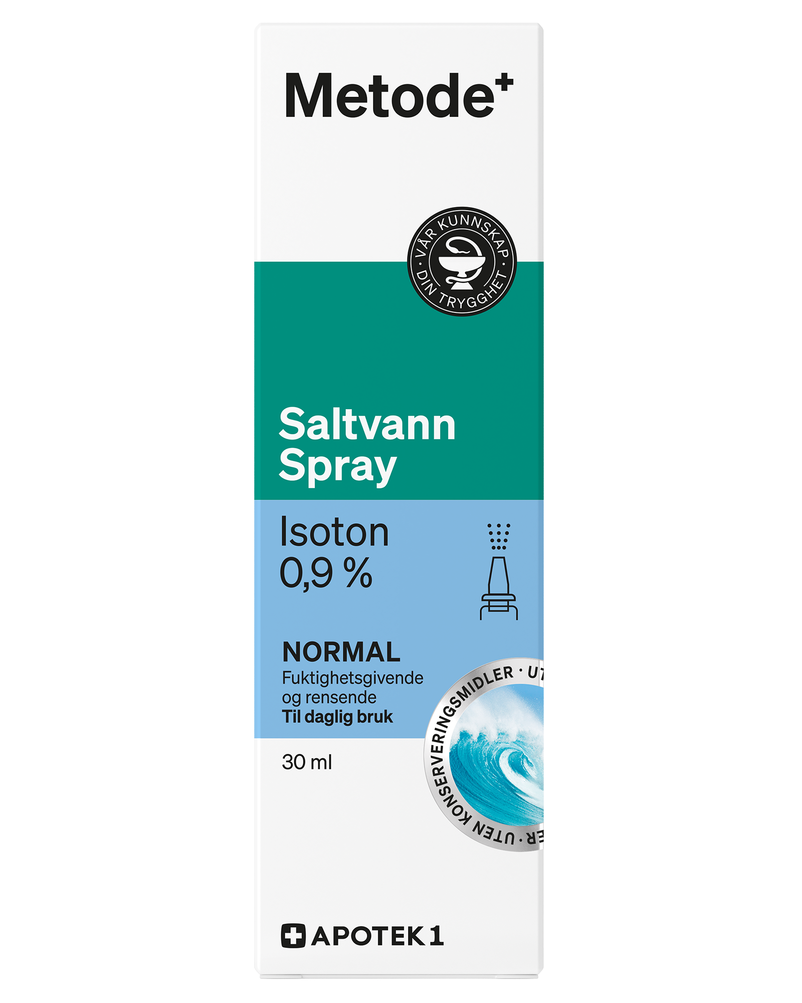 Metode isoton saltvannsspray 0,9% 30 ml - Apotek 1
