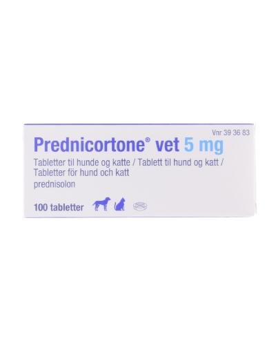 Prednicortone vet 5 mg tabletter til hund katt 100stk - Apotek 1