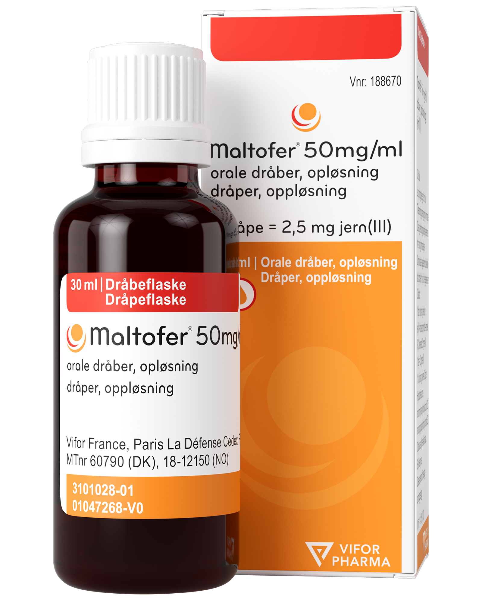 Maltofer 50 mg/ml dråper, oppløsning 30 ml