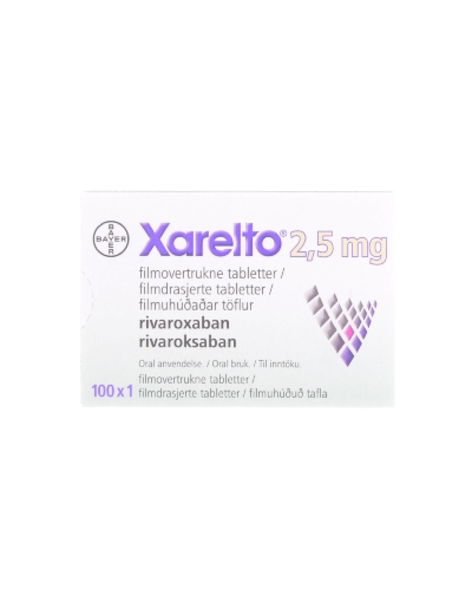 Xarelto 2,5 mg filmdrasjerte tabletter blisterpakning, endose 100 stk