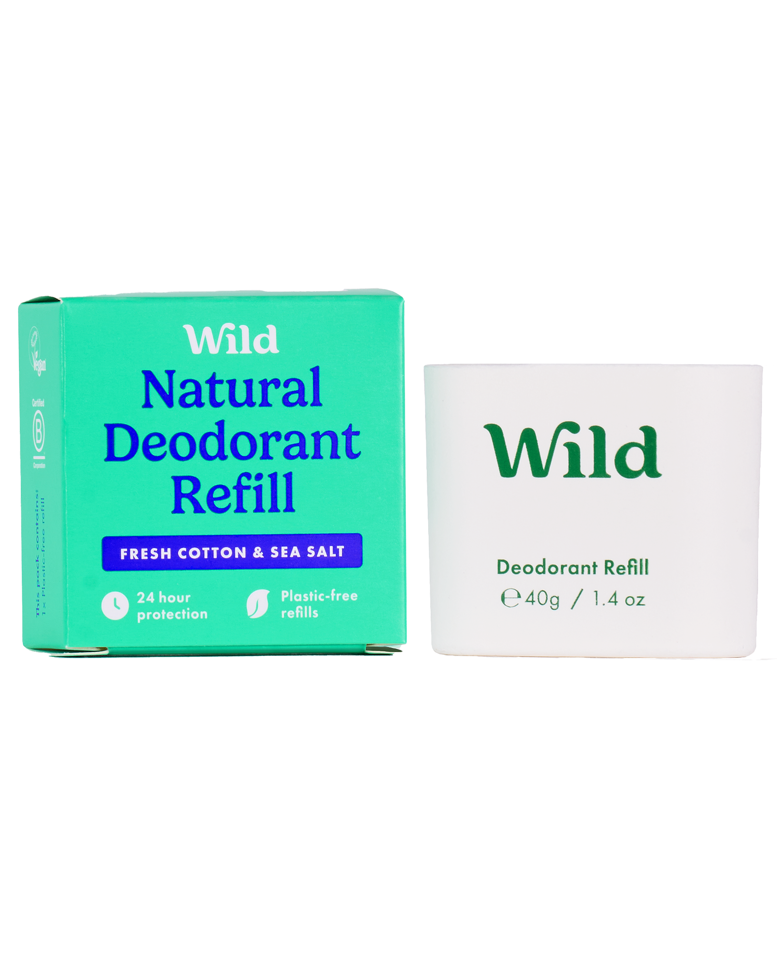 Deo Cotton & Sea Salt Refill, 40 g