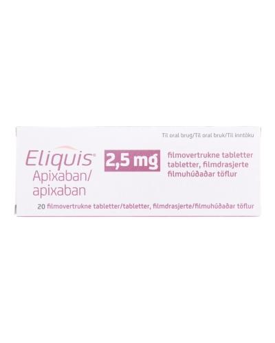 Eliquis 2,5 mg filmdrasjerte tabletter 20 stk - Apotek 1
