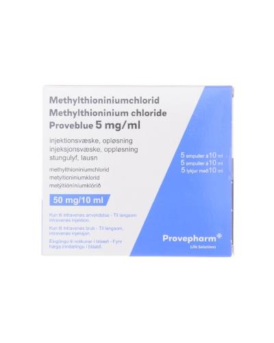 Methylthioninium chloride Proveblue Injeksjonsvæske, oppløsning 5 mg/ml ...