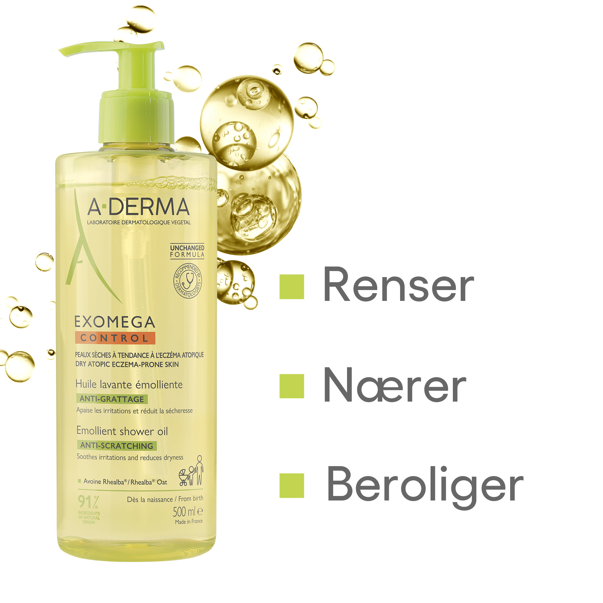 A-Derma Exomega Control dusjolje 500 ml - Apotek 1