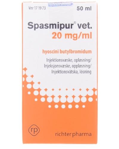 Spasmipur vet 20 mg/ml injeksjonsvæske, oppløsning hetteglass 50ml ...
