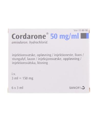 Cordarone Injeksjonsvæske, oppløsning 50 mg/ml 6x3ml - Apotek 1