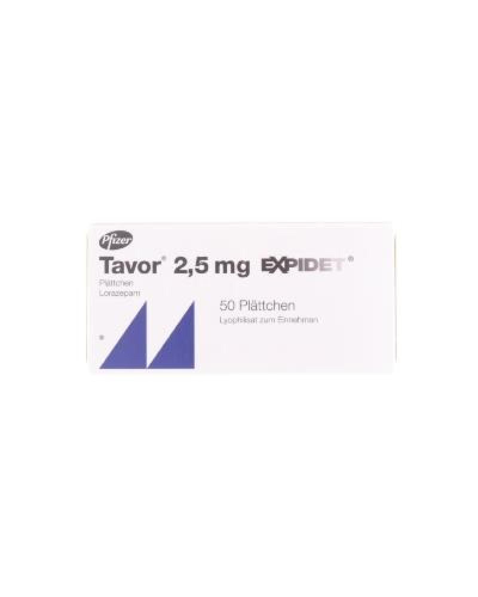 Tavor Expidet 2,5mg smeltetablett 50 stk Apotek 1