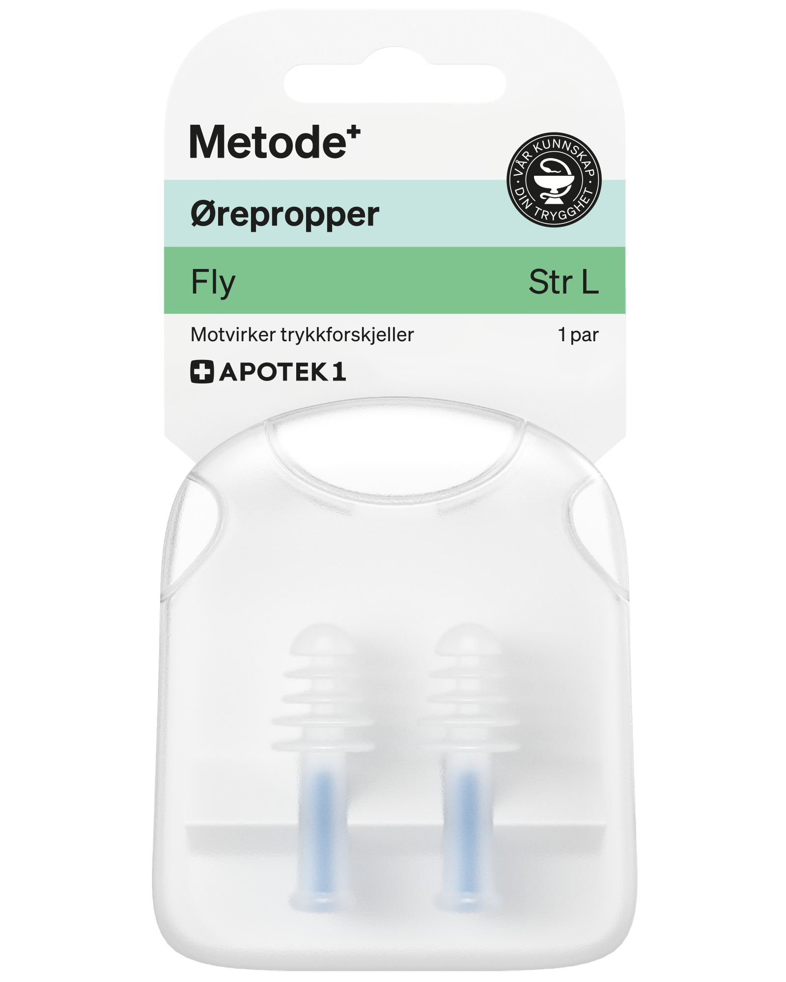 Metode ørepropper for flyreiser størrelse L 1 par - Apotek 1