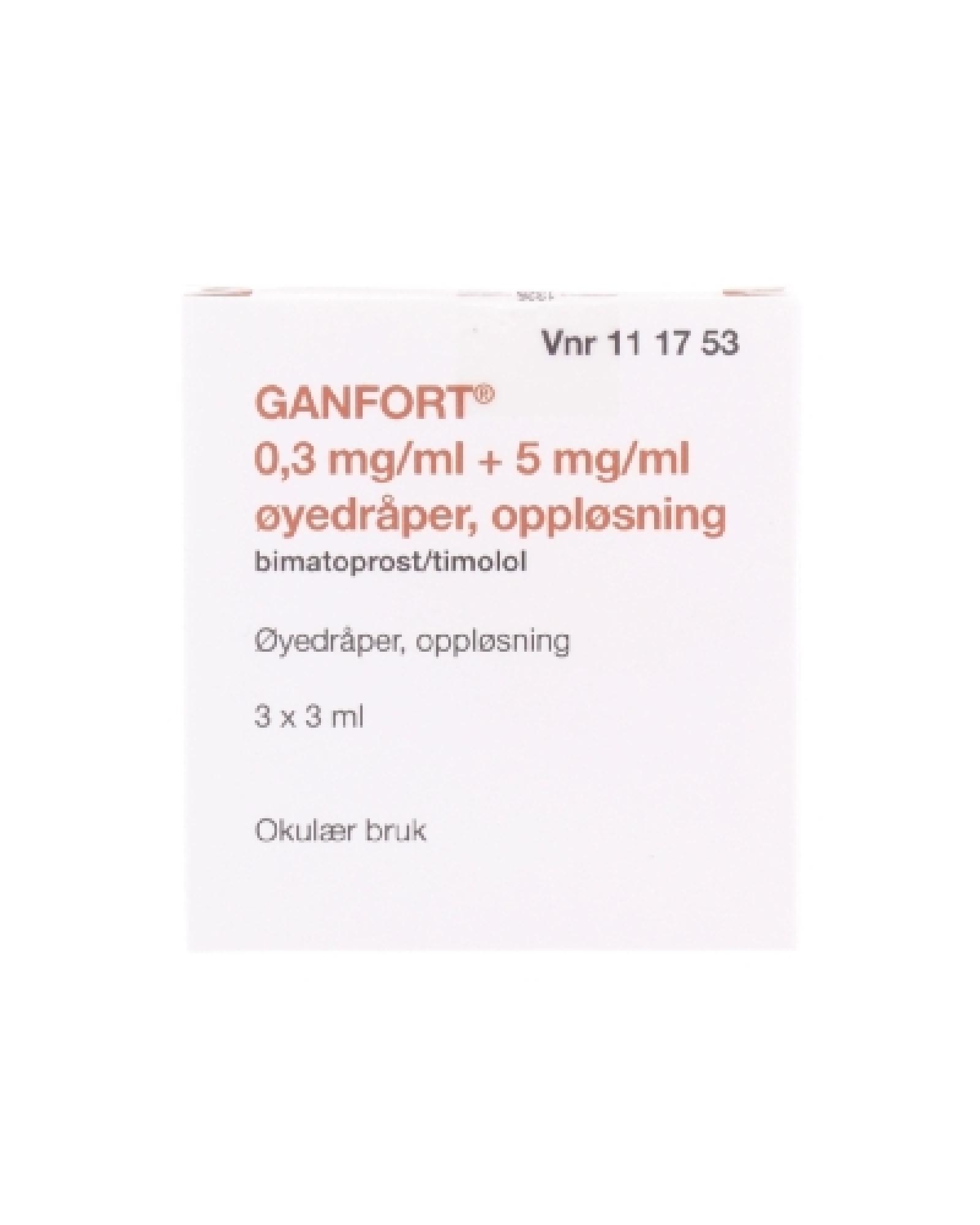 Ganfort 2c4 øyedr 0,3+5mg/ml Apotek 1