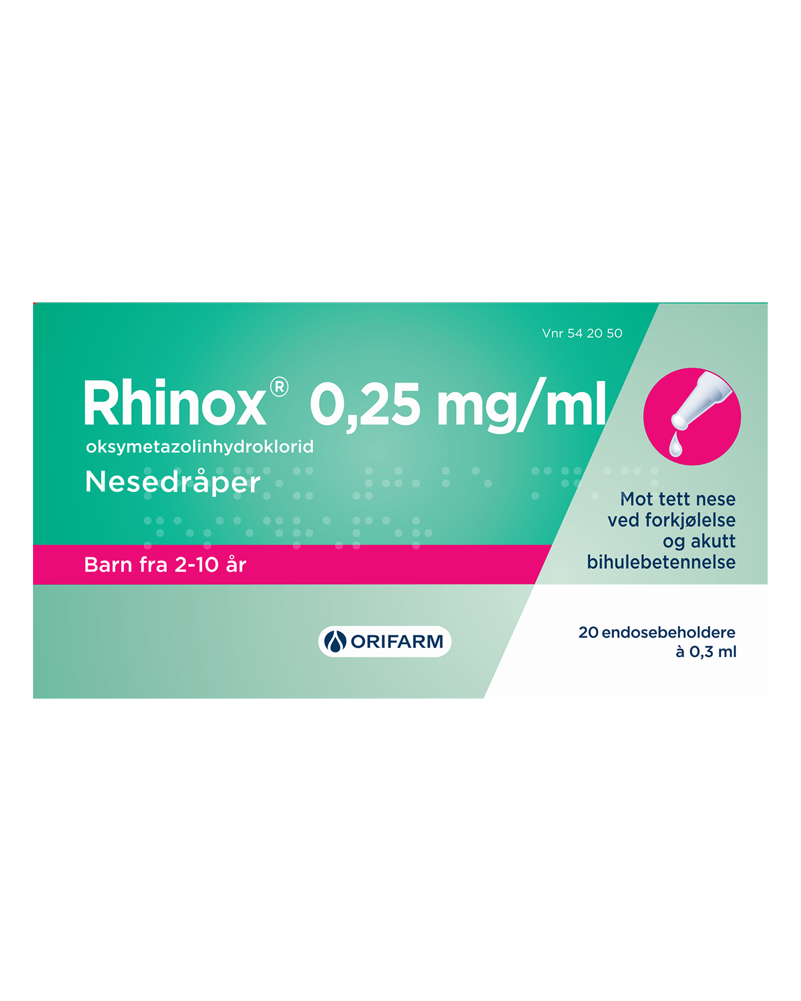 0,25 mg/ml nesedråper endosebeholdere 20x0,3 ml