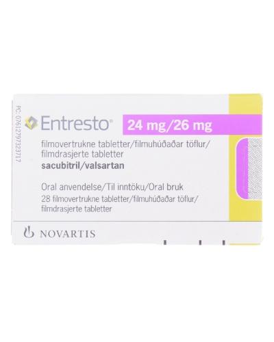 Entresto Tablett, filmdrasjert 24 mg/26 mg 28 stk - Apotek 1