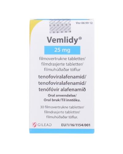 Vemlidy 25 mg filmdrasjerte tabletter 30 stk - Apotek 1