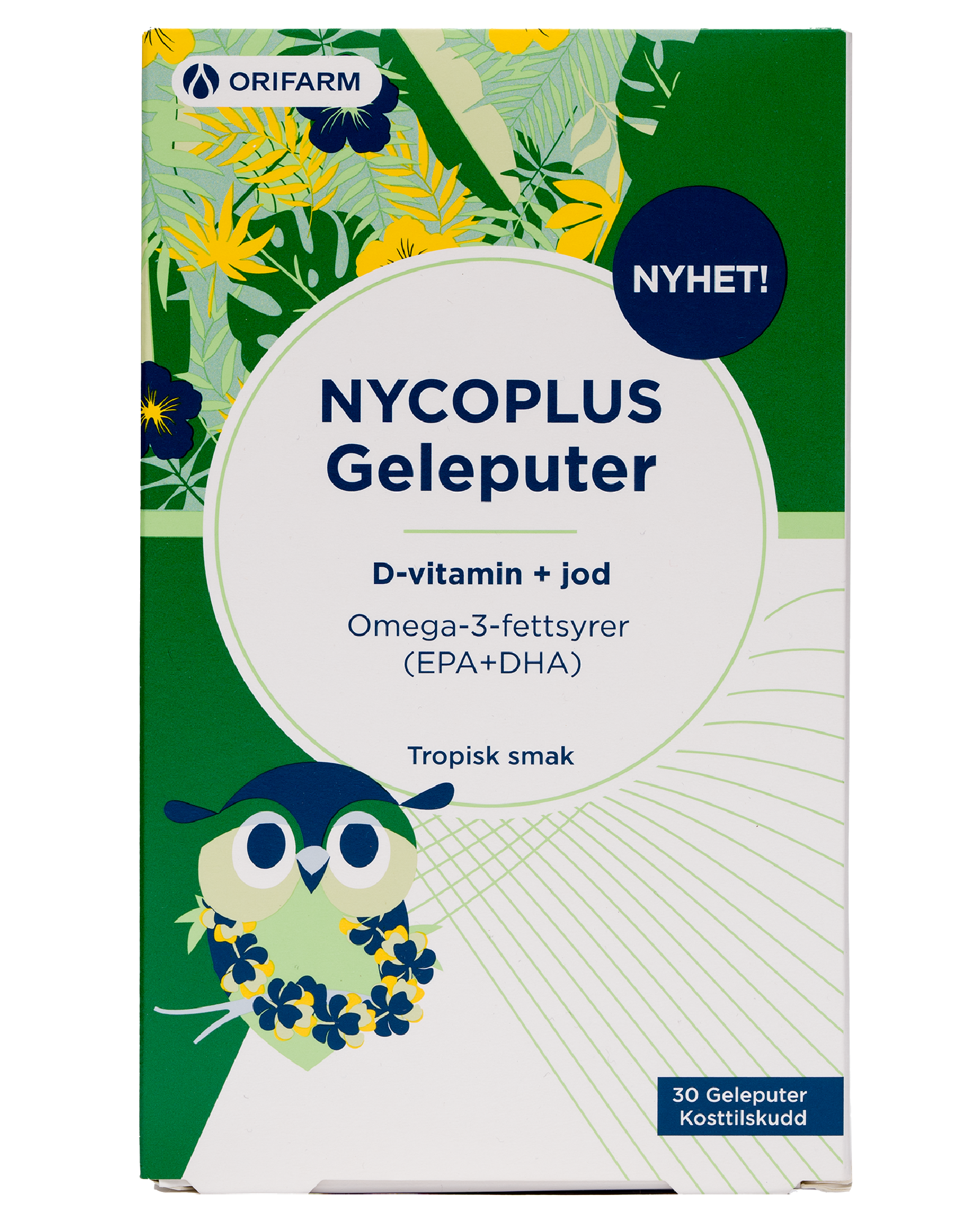 Omega-3 geléputer med D-vitamin og jod 30 stk