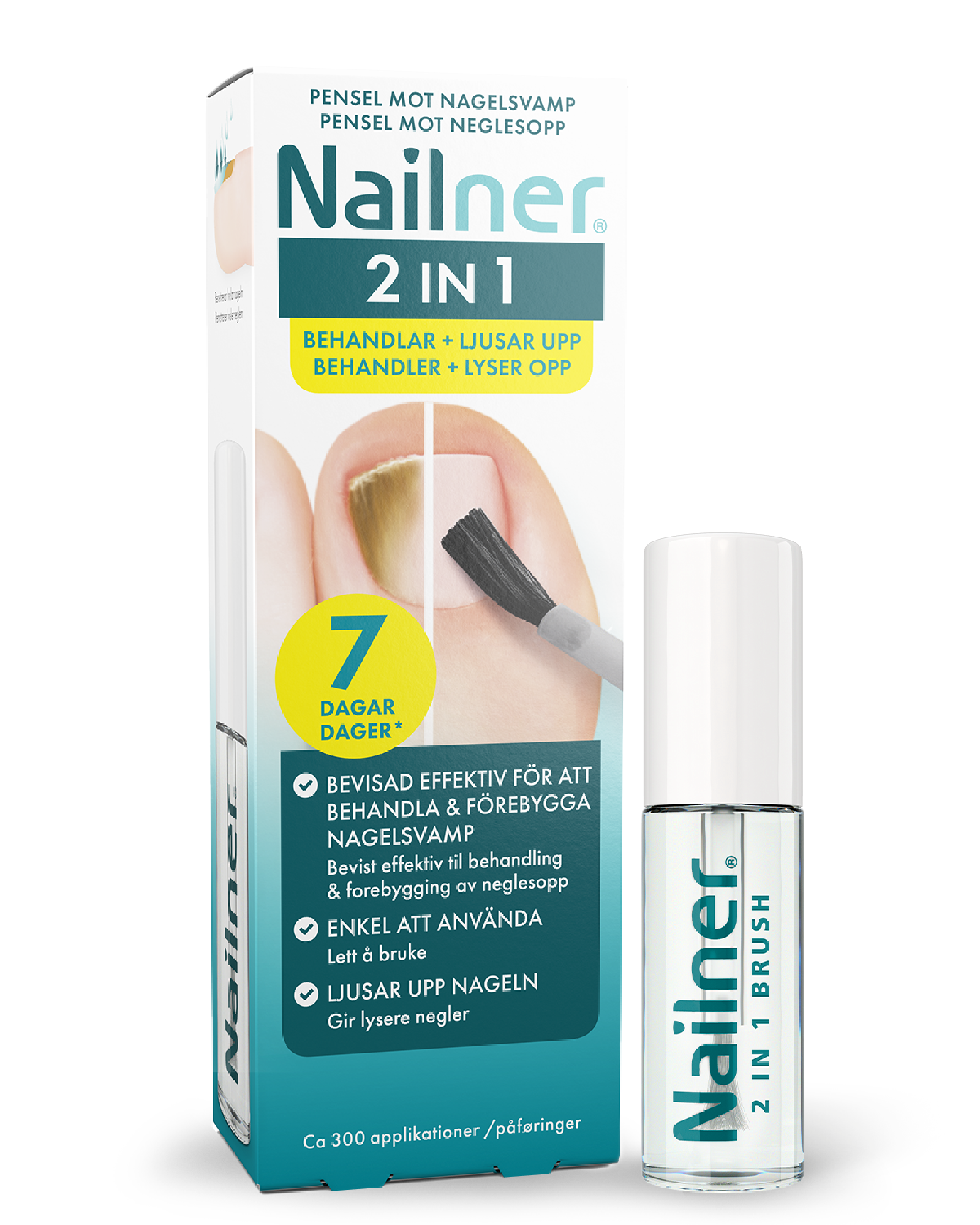 Pensel mot neglesopp 2-i-1, 5 ml