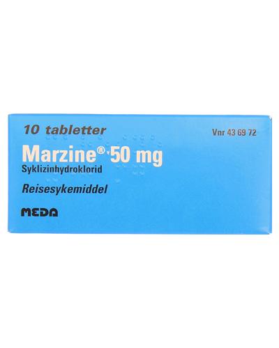 Marzine 50mg tabletter 10stk - Apotek 1