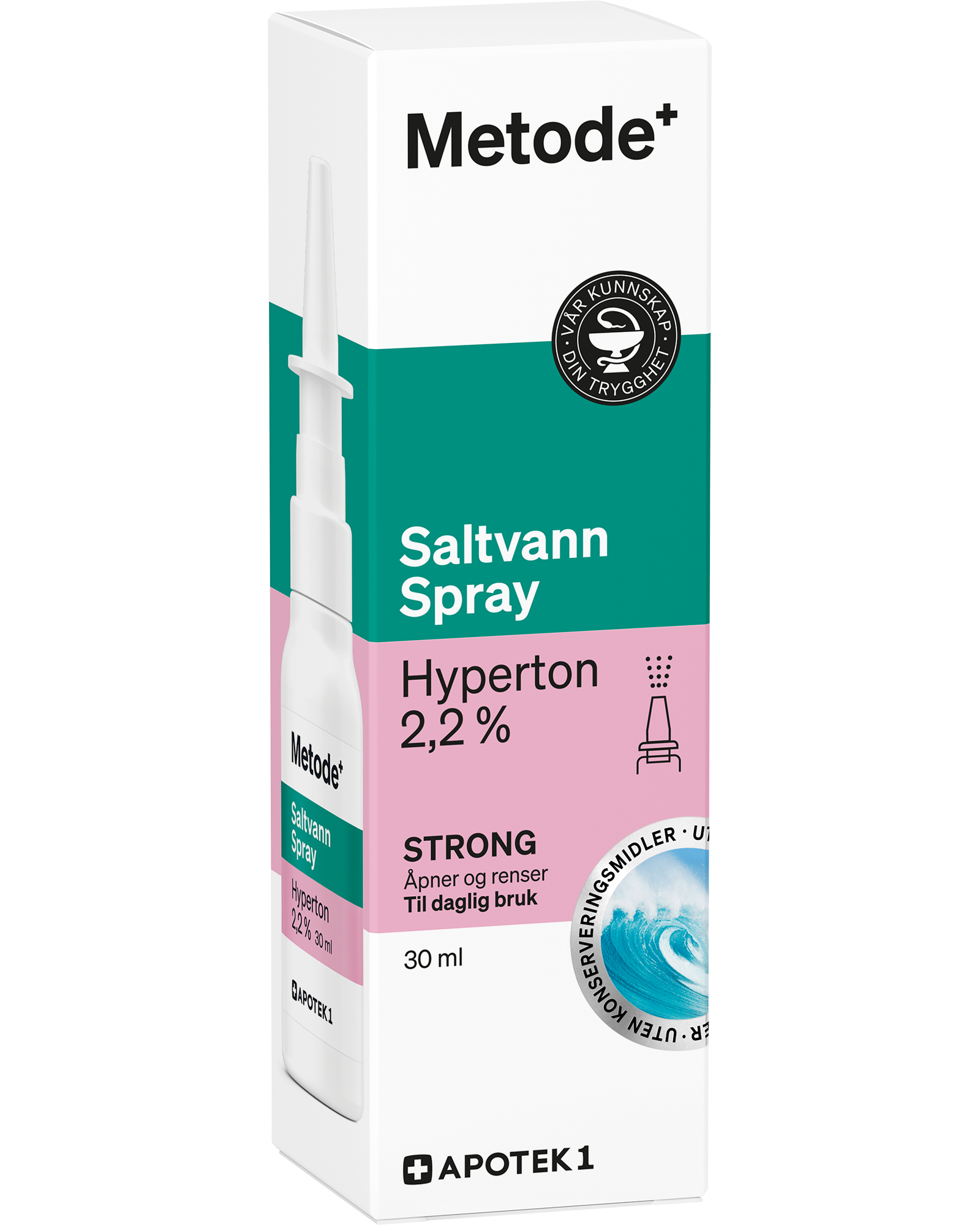 Metode hyperton saltvannsspray 2,2% 30 ml - Apotek 1