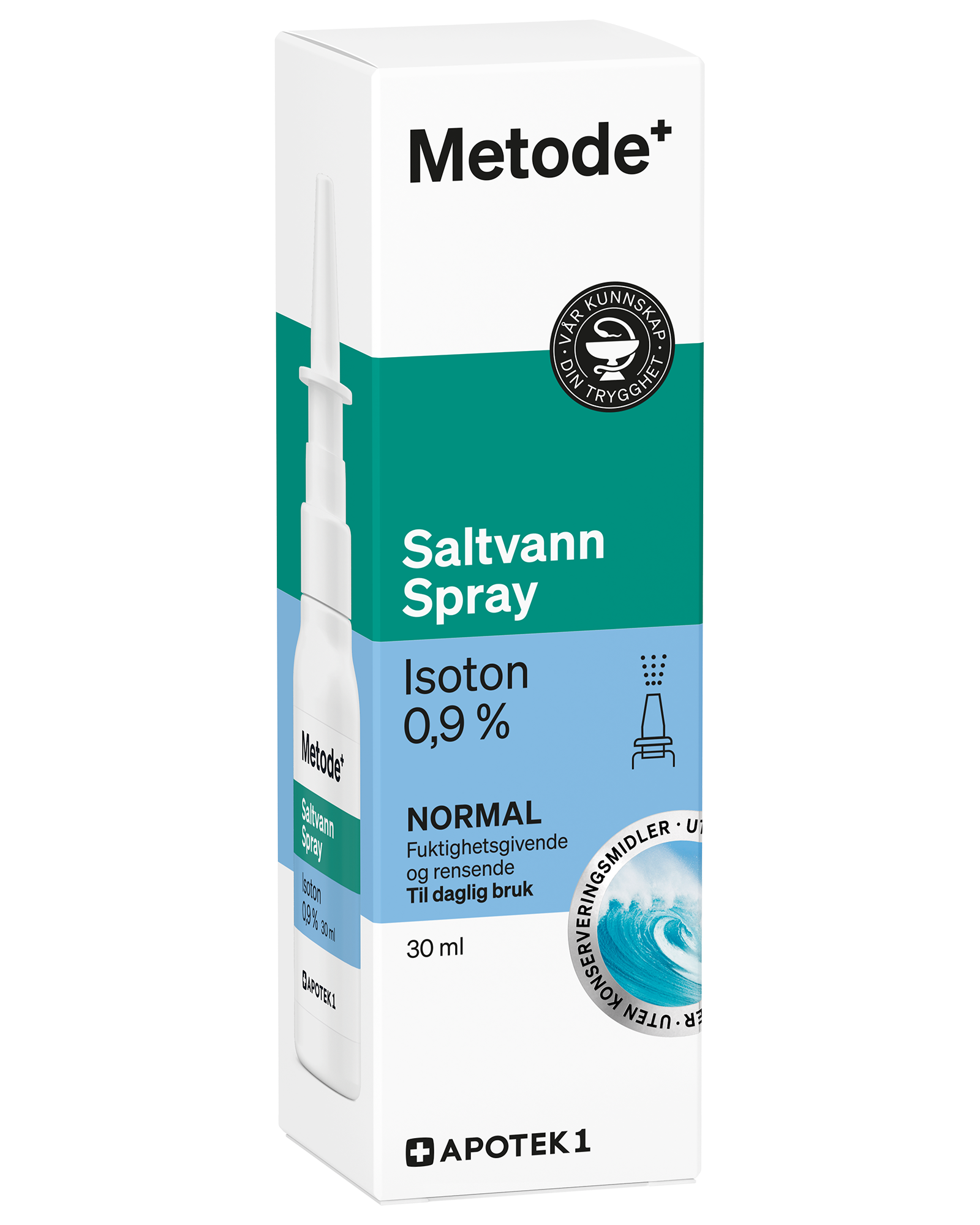 Metode isoton saltvannsspray 0,9% 30 ml - Apotek 1