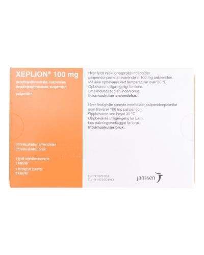 Xeplion Depotinjeksjonsvæske, suspensjon 100 mg 1 stk - Apotek 1