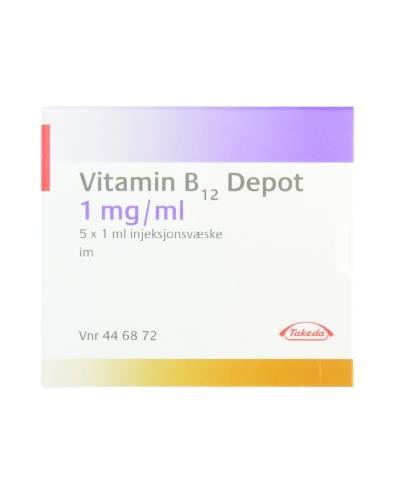 Vitamin B12 Depot 1 mg/ml injeksjonsvæske, oppløsning ampulle 5x1ml ...