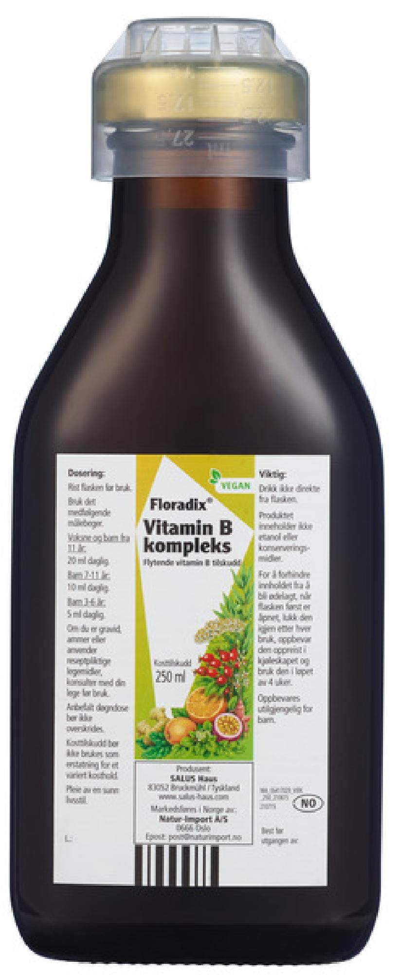 Floradix Vitamin B kompleks flytende 250 ml Apotek 1