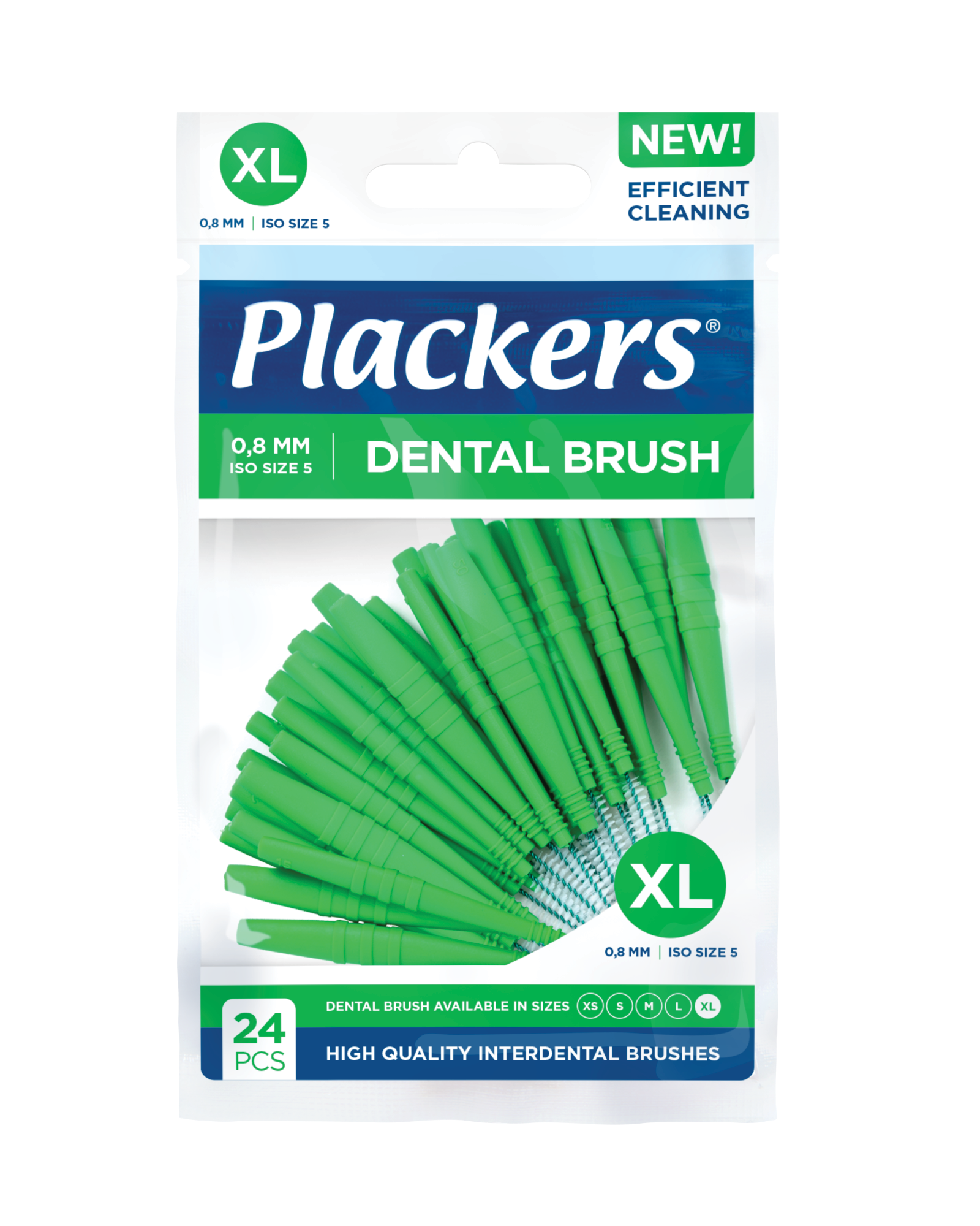 Plackers Dental Brush mellomromsbørste 0,8 mm XL 24 stk Apotek 1
