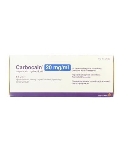 Carbocain 20mg/ml injeksjon 5x20 mlhgl - Apotek 1