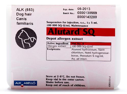 Alutard SQ Hundehår injeksjon 100 000sq 5 ml - Apotek 1