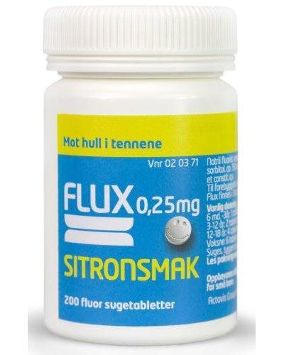 Fluortabletter 0,25mg sitronsmak, 200 stk.